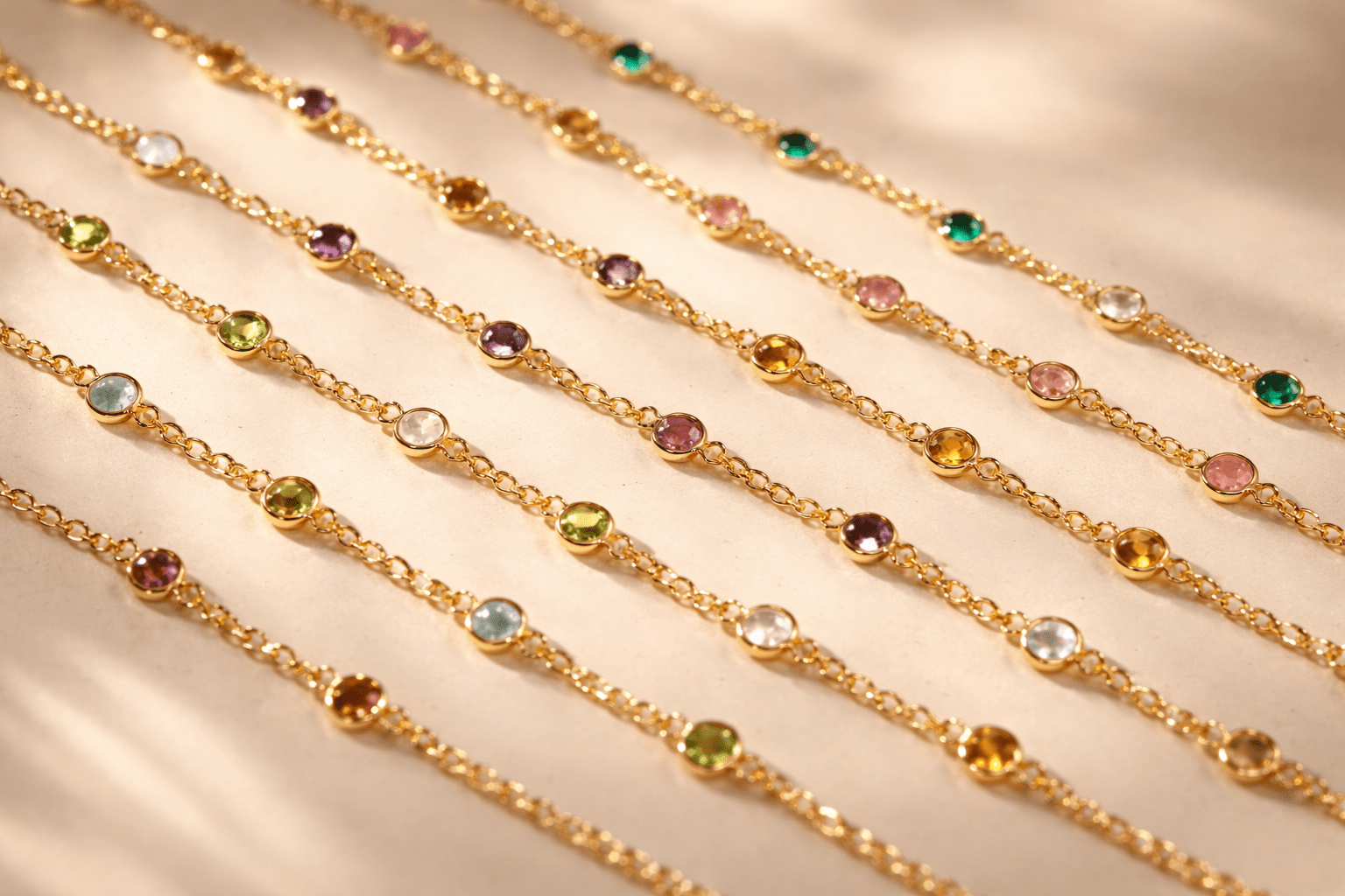 January Birthstone Garnet Bracelet | Sterling Silver & Gold Gemstone Jewelry - Aware House
