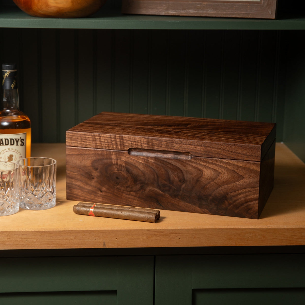 Cigar Humidor |  Black Walnut with Spanish Cedar Lining - 80 Capacity-zoom-20