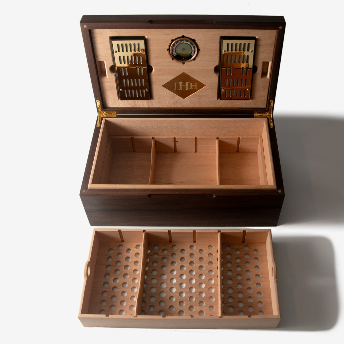 Cigar Humidor |  Black Walnut with Spanish Cedar Lining - 80 Capacity-24