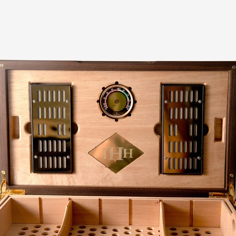 Cigar Humidor |  Black Walnut with Spanish Cedar Lining - 80 Capacity-zoom-