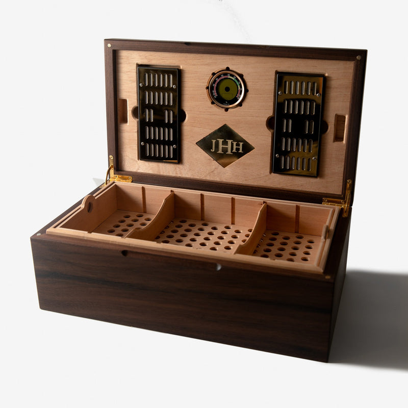 Cigar Humidor |  Black Walnut with Spanish Cedar Lining - 80 Capacity-zoom-