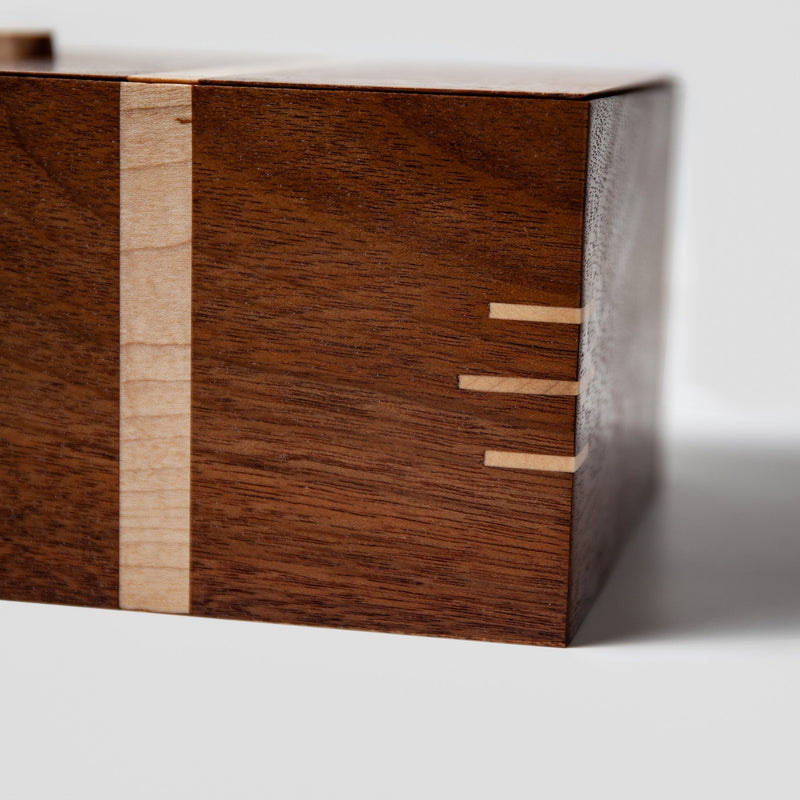 Tea Box | Black Walnut & Maple | 5 Compartments-zoom-