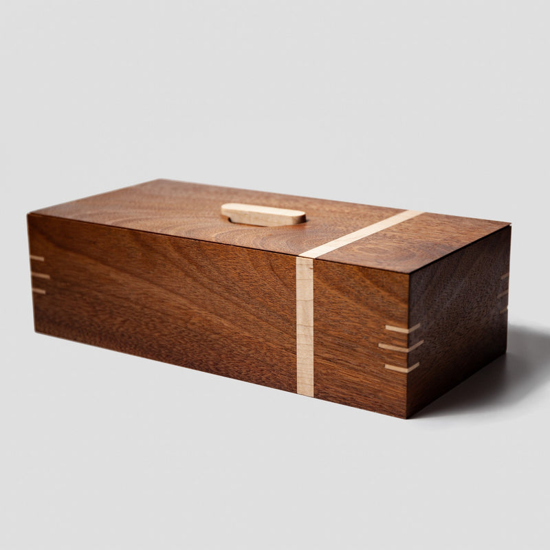 Tea Box | Black Walnut & Maple | 5 Compartments-zoom-
