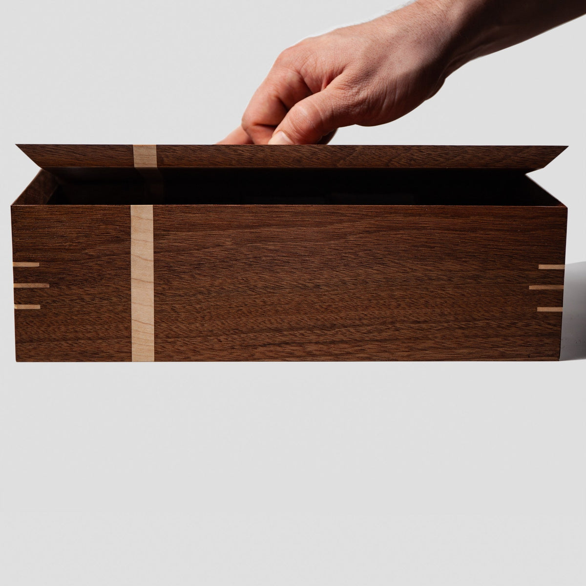 Tea Box | Black Walnut & Maple | 5 Compartments-9