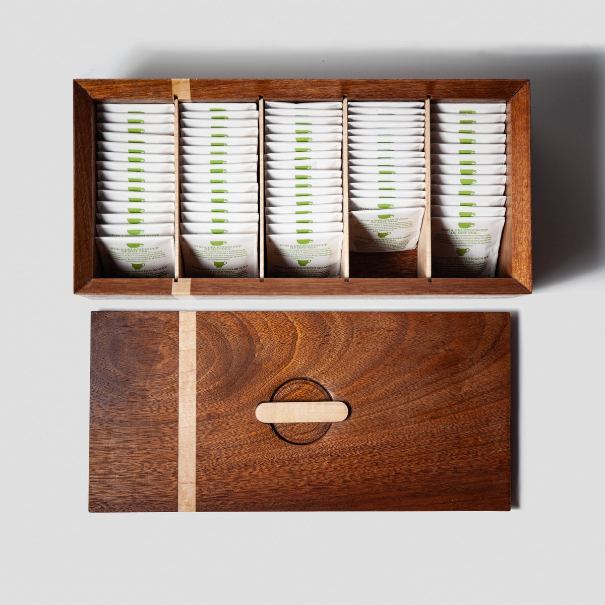 Tea Box | Black Walnut & Maple | 5 Compartments-zoom-10