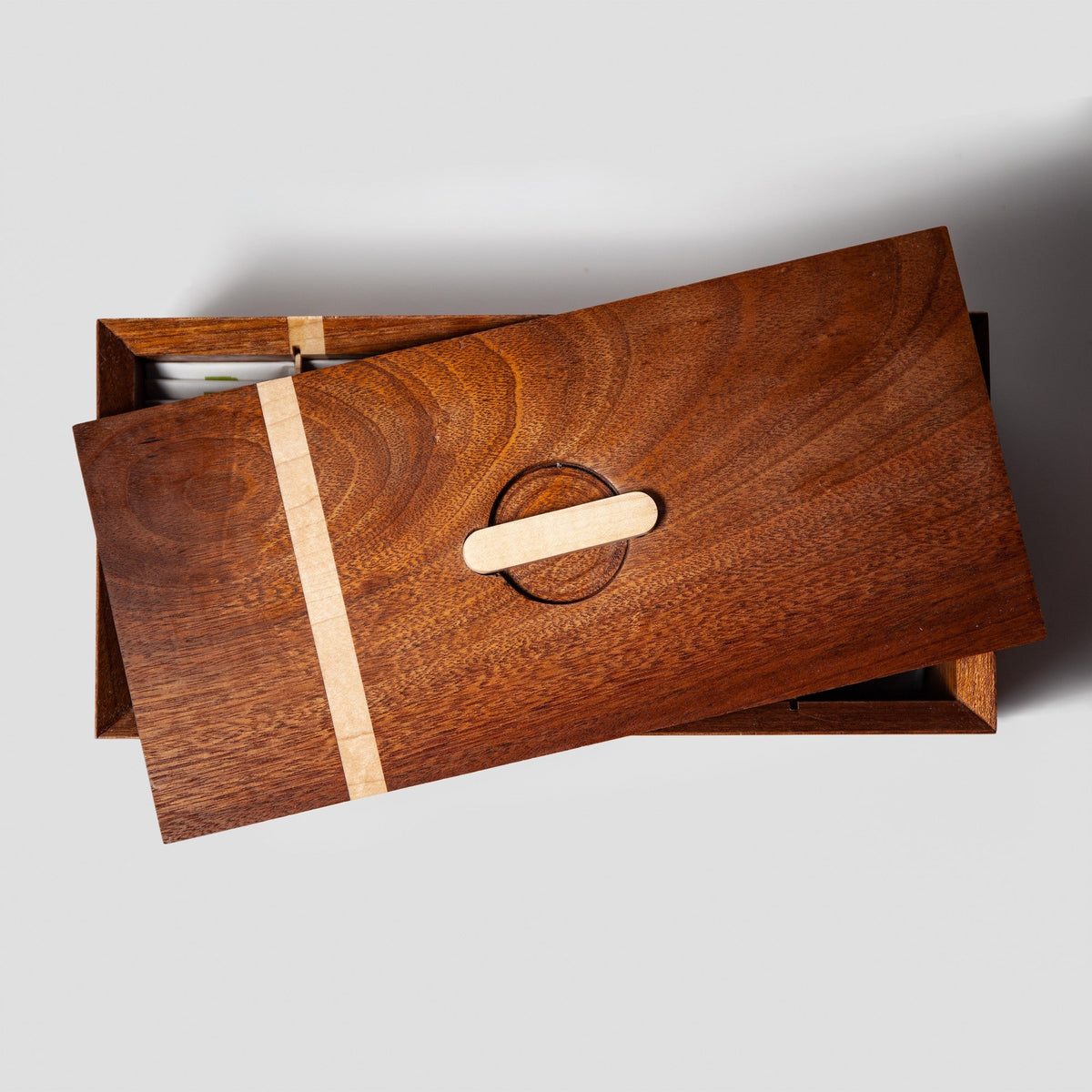 Tea Box | Black Walnut & Maple | 5 Compartments-zoom-12