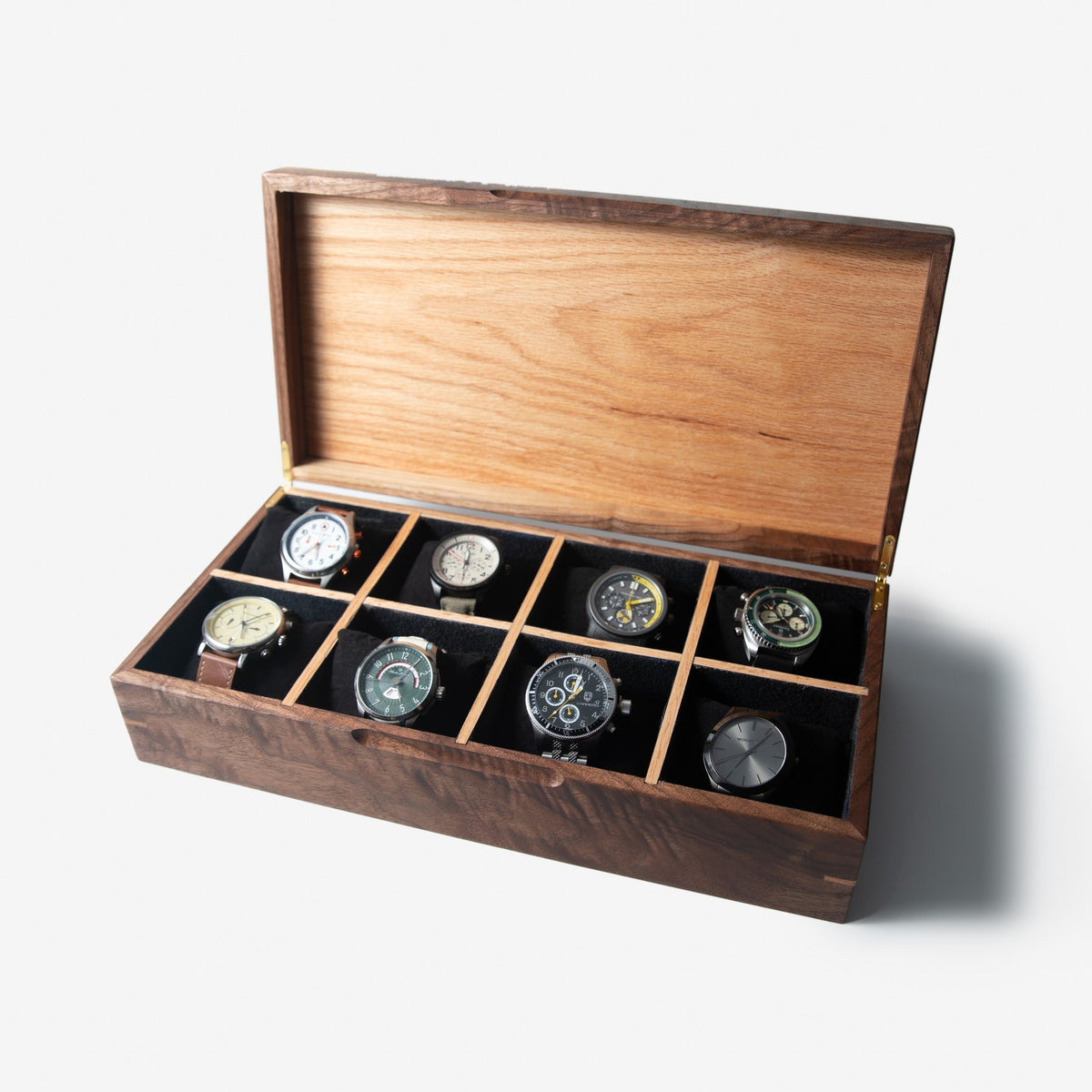 Watch Box |  Black Walnut and Oak | 8 Compartments-15
