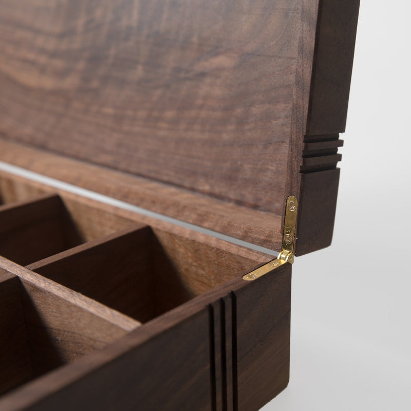 Tea Chest | Black Walnut | 12 Compartments-zoom-