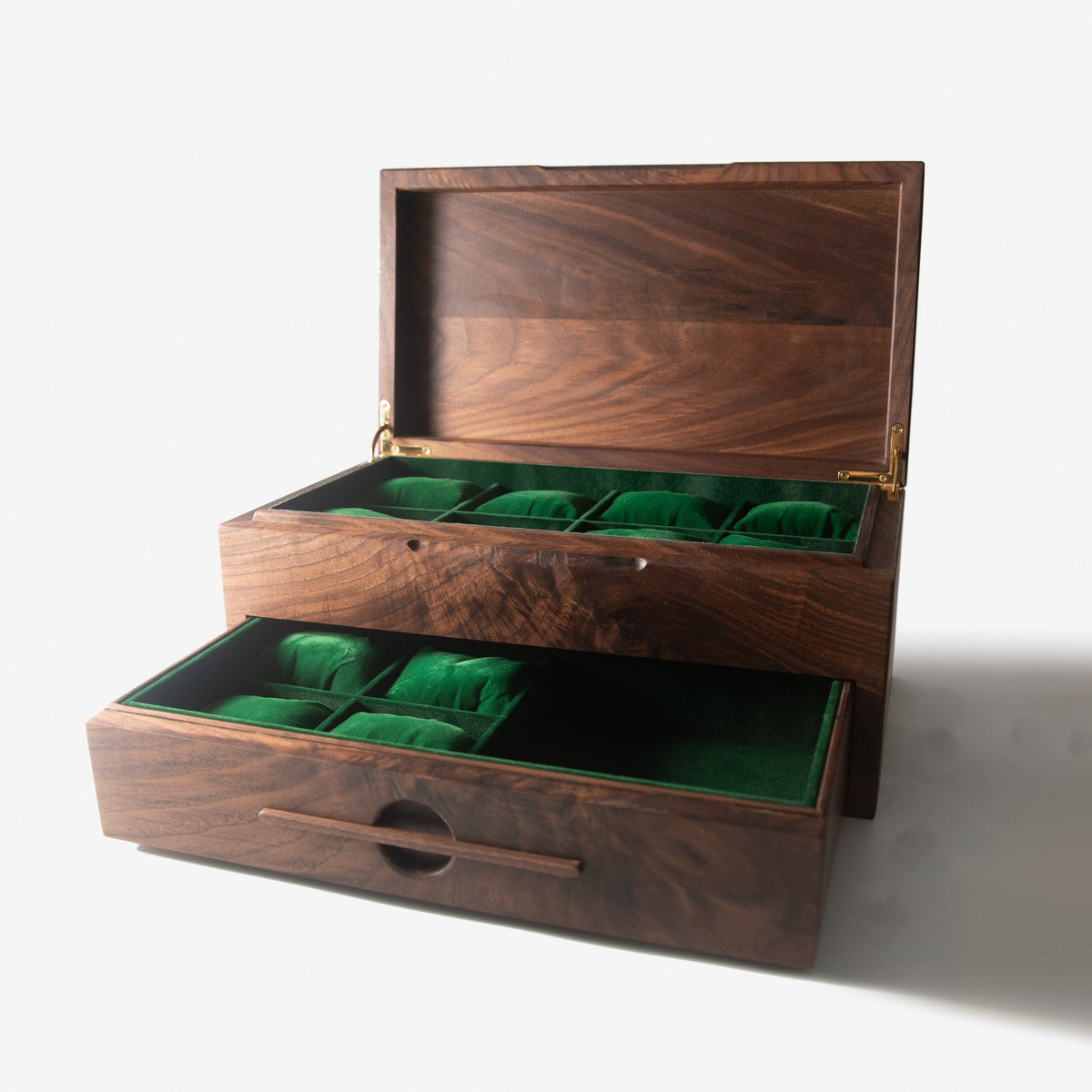 Watch Box with Drawer | Solid Black Walnut | 12 to 16 Watch Compartments-zoom-17