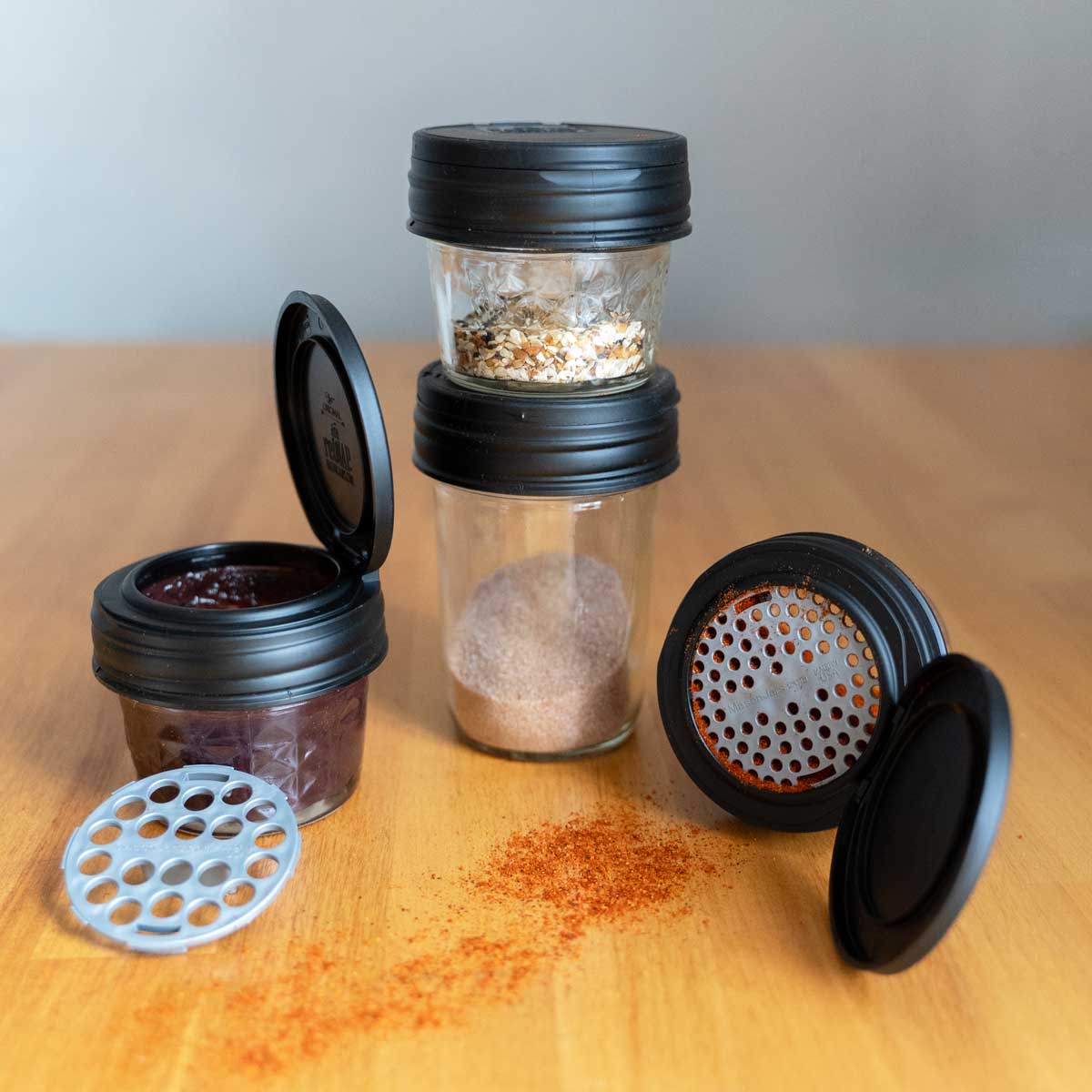 reCAP® Mason Jar Shaker Lid For Spices, Regular Mouth, 4-pack-zoom-14