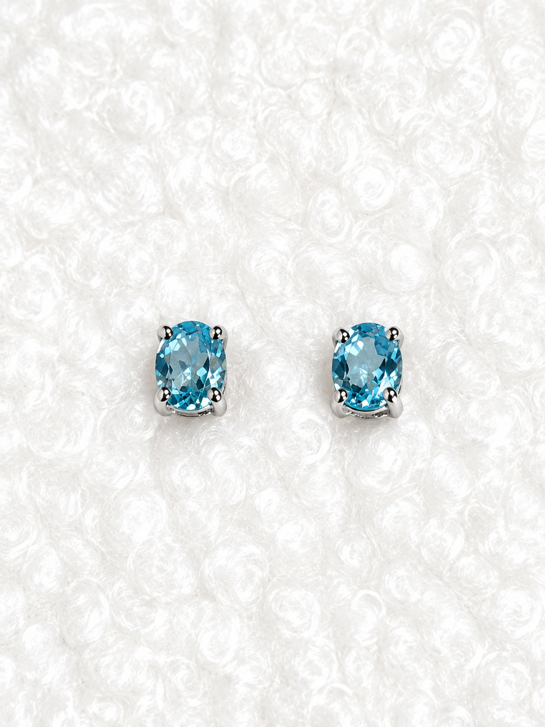 Oval Birthstone Stud Earrings-zoom-11