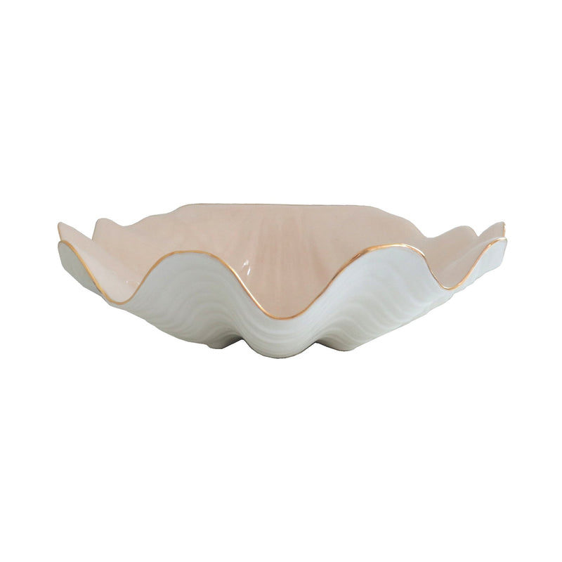 Clam Shell Bowl with 22K Gold Accent-zoom-
