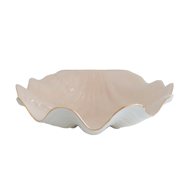Clam Shell Bowl with 22K Gold Accent-zoom-