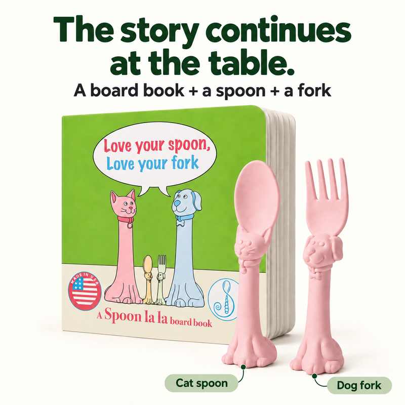 Spoon la la Utensils + Board Book-zoom-