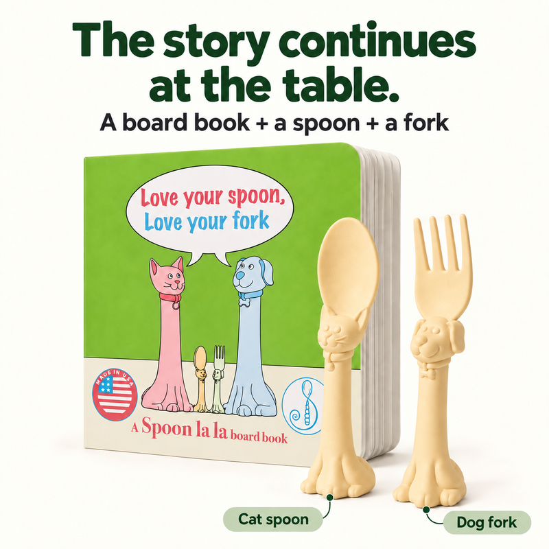 Spoon la la Utensils + Board Book-zoom-