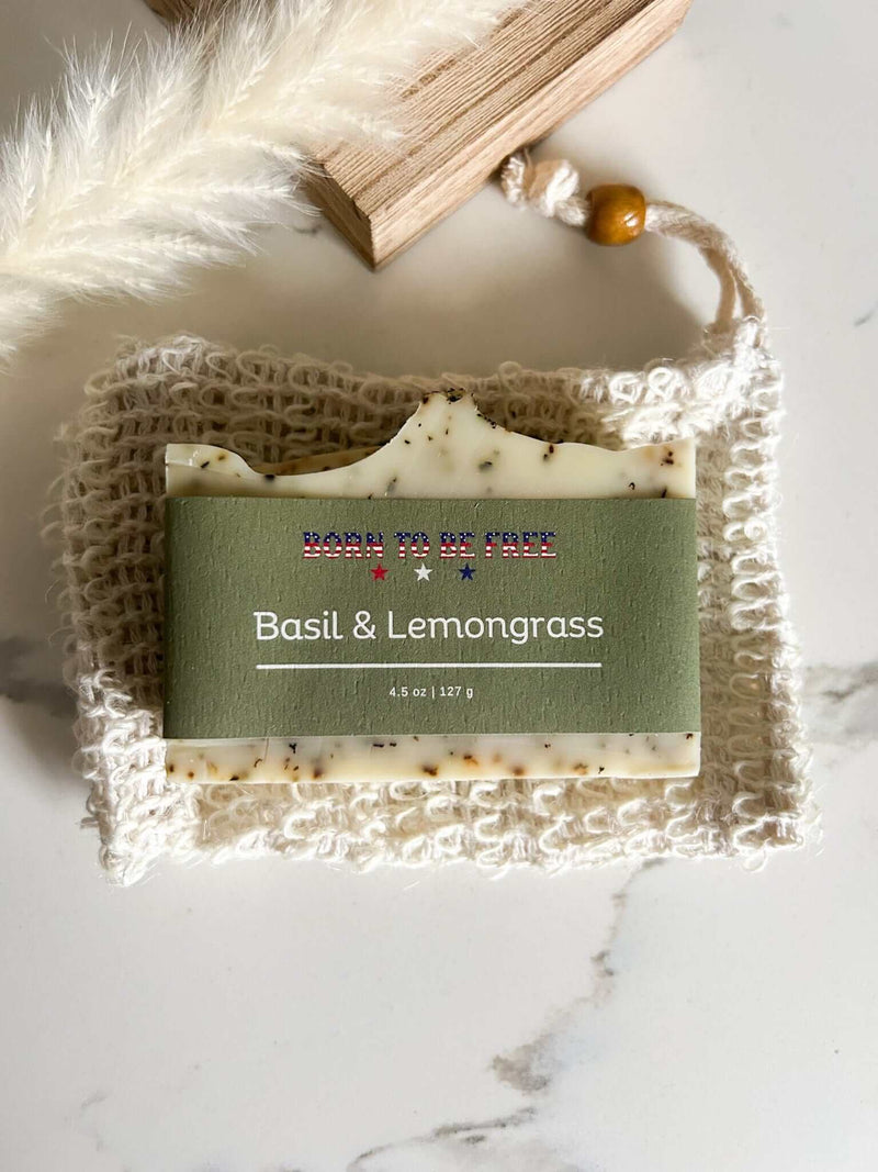 Basil & Lemongrass Tallow Soap Bar-zoom-