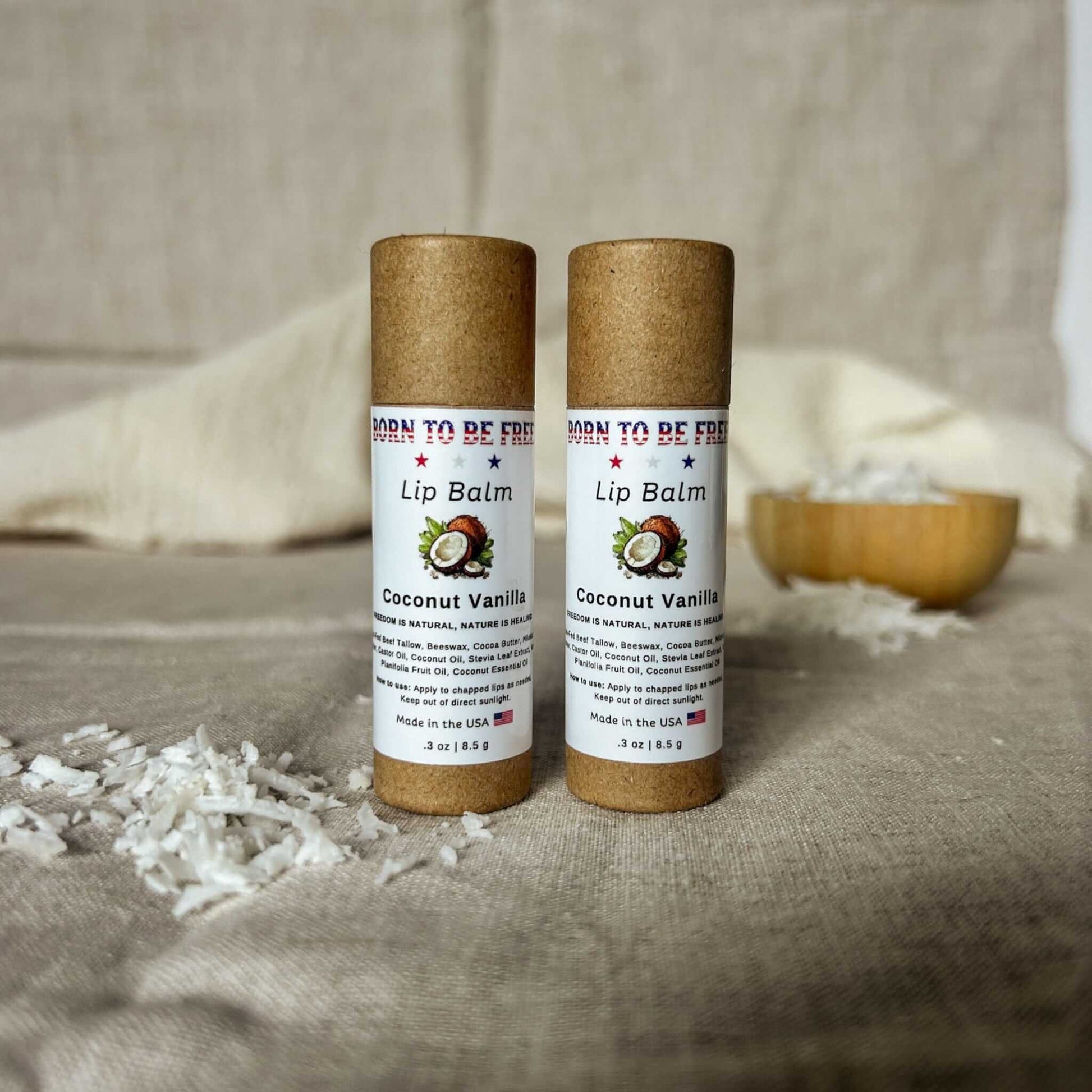 Coconut Vanilla Lip Balm - Aware House - Born To Be Free - 