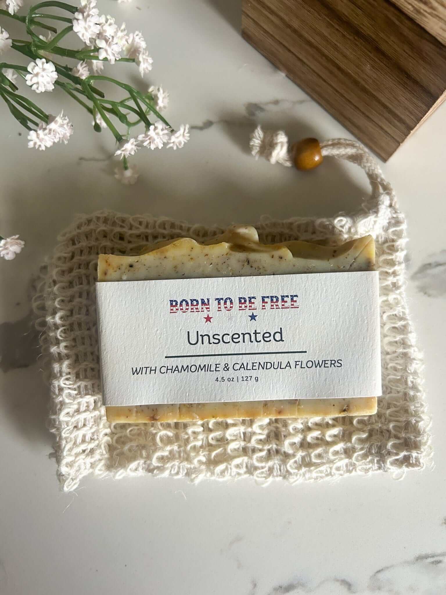 Dried Chamomile & Calendula Unscented Tallow Soap Bar-zoom-5