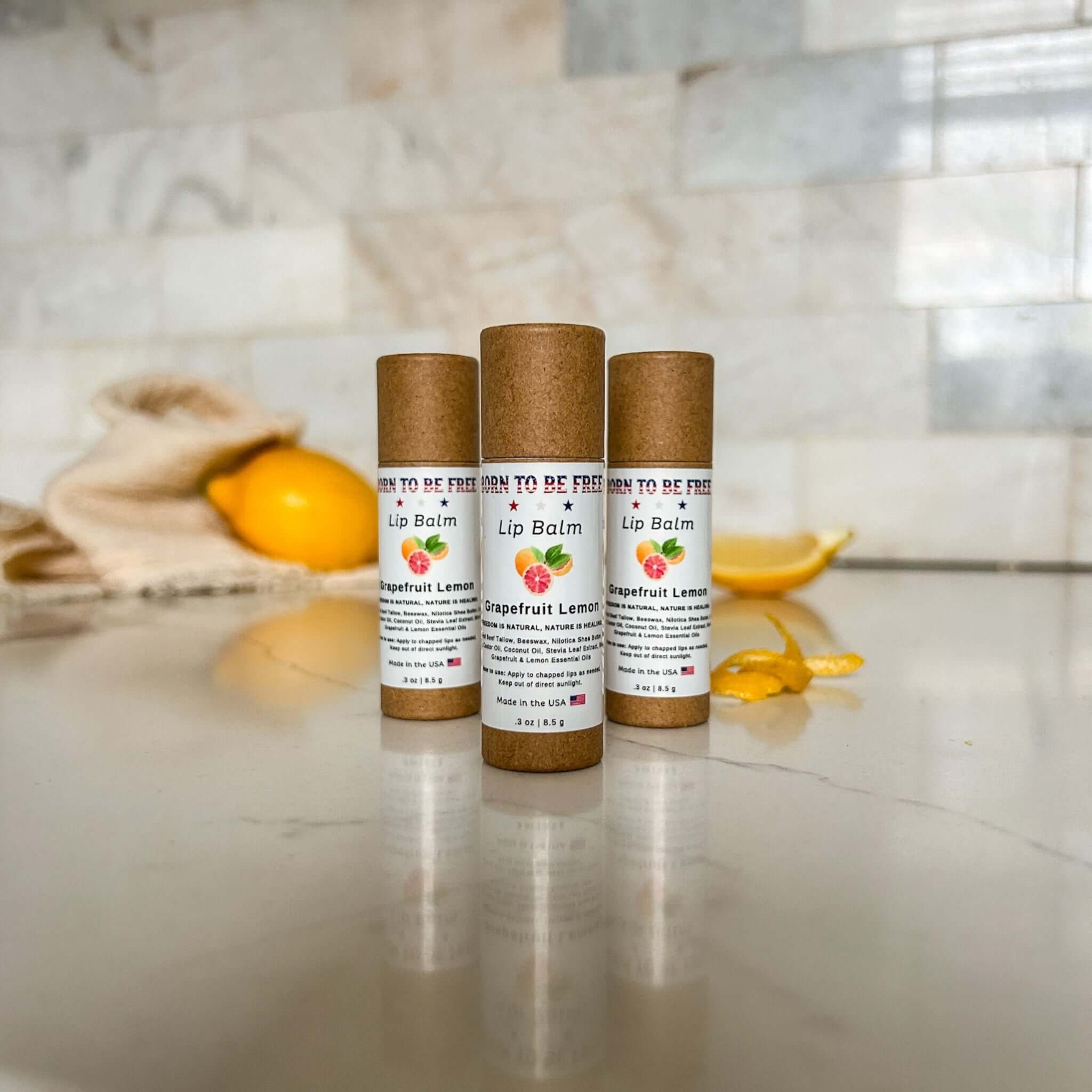 Grapefruit Lemon Lip Balm - Aware House - Born To Be Free - 
