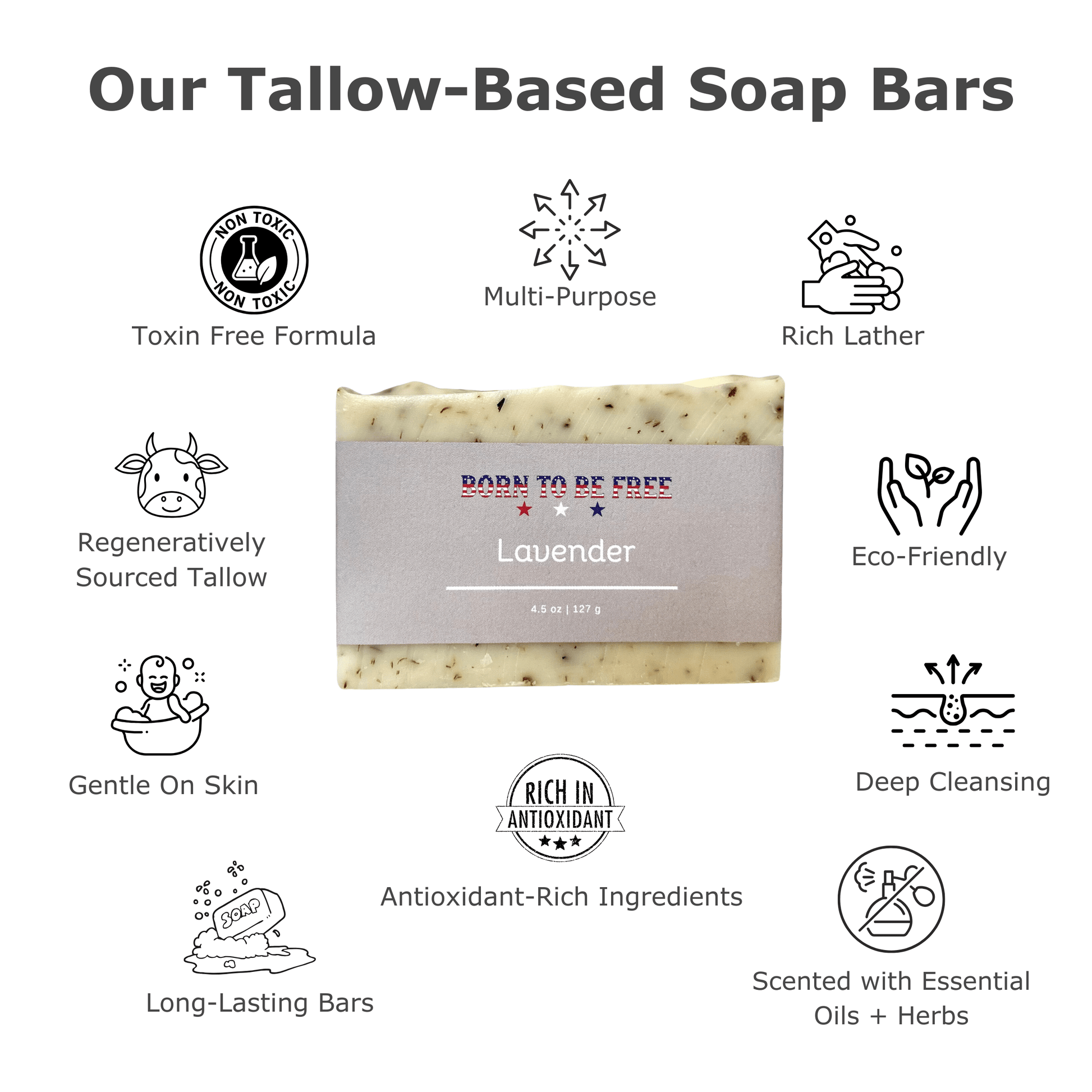 Lavender Tallow Soap Bar-3