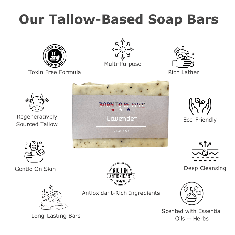 Lavender Tallow Soap Bar-zoom-