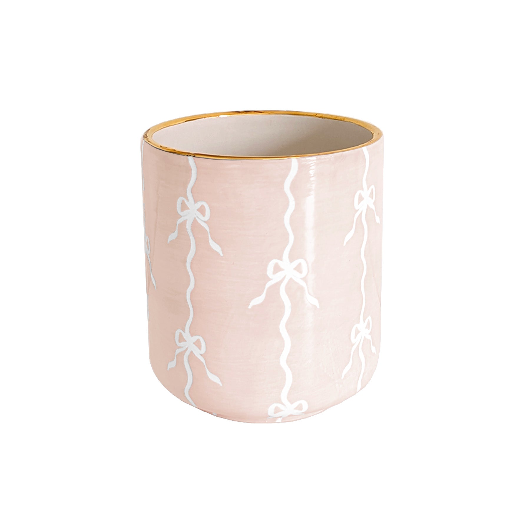 Bow Stripe Vase with 22K Gold Accent - Aware House