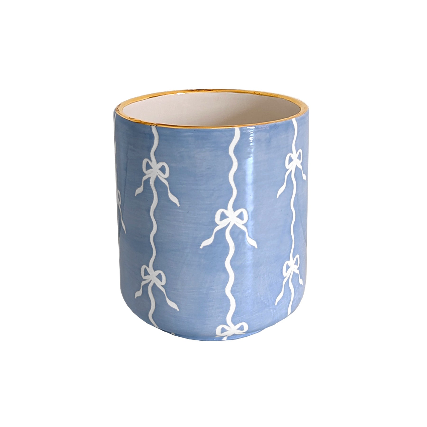 Bow Stripe Vase with 22K Gold Accent - Aware House