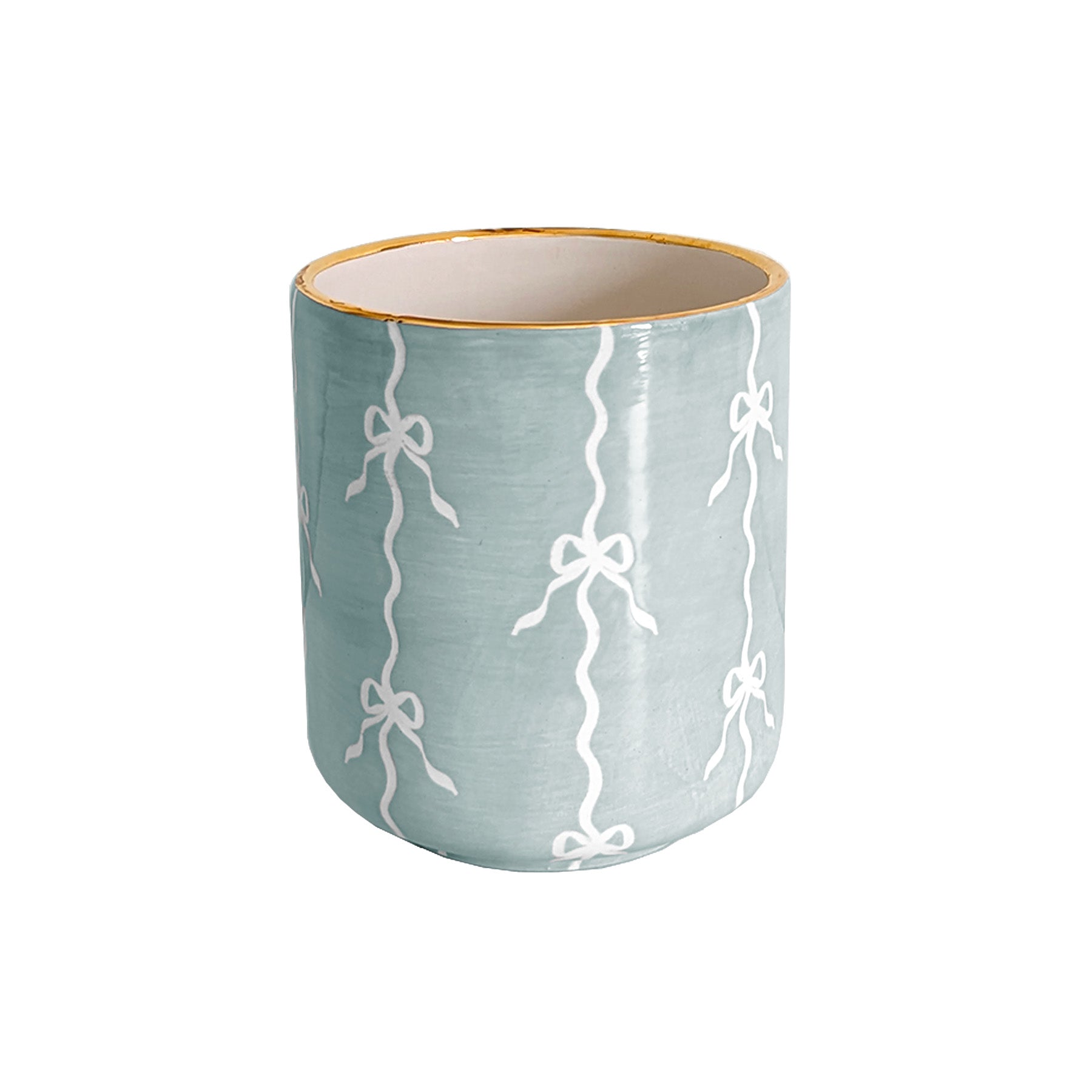 Bow Stripe Vase with 22K Gold Accent - Aware House