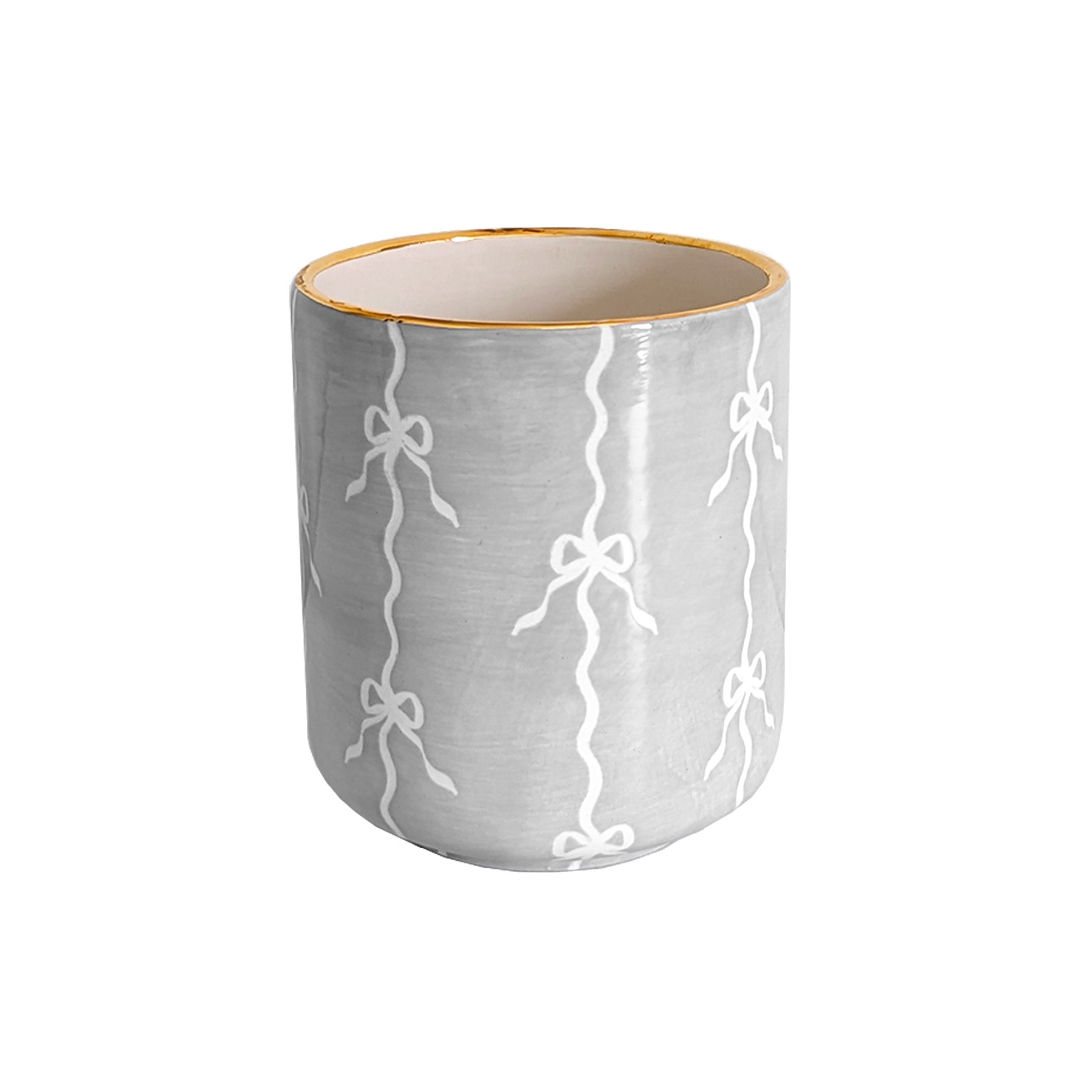 Bow Stripe Vase with 22K Gold Accent - Aware House