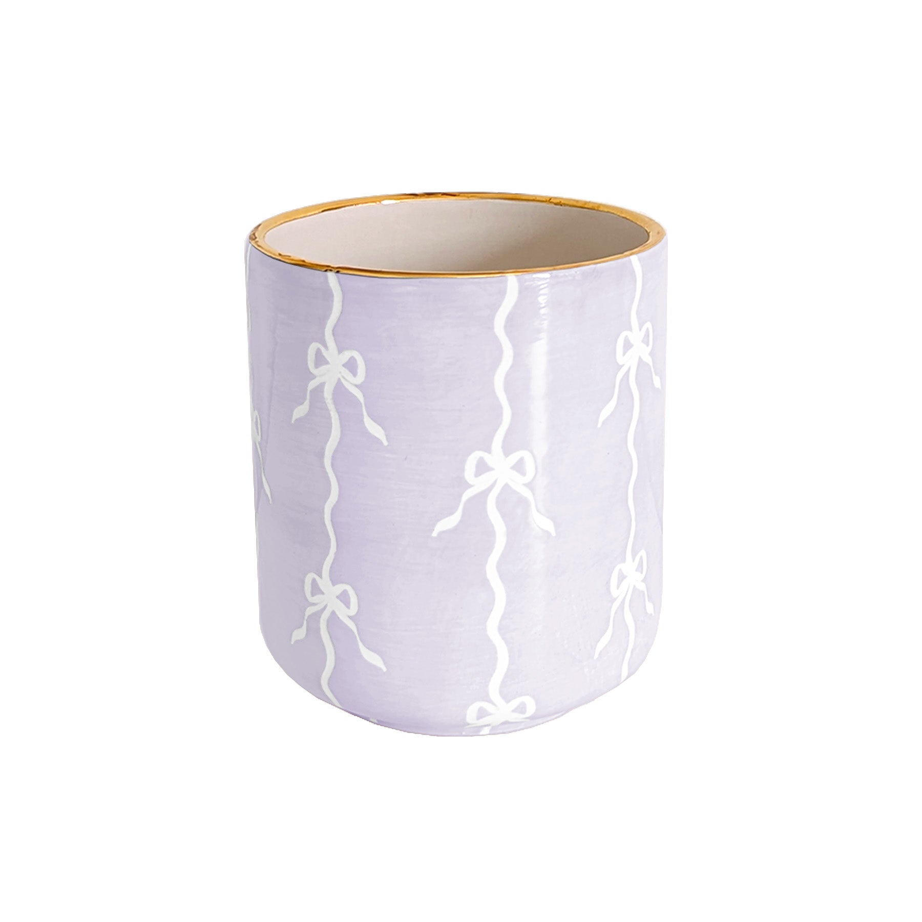Bow Stripe Vase with 22K Gold Accent - Aware House