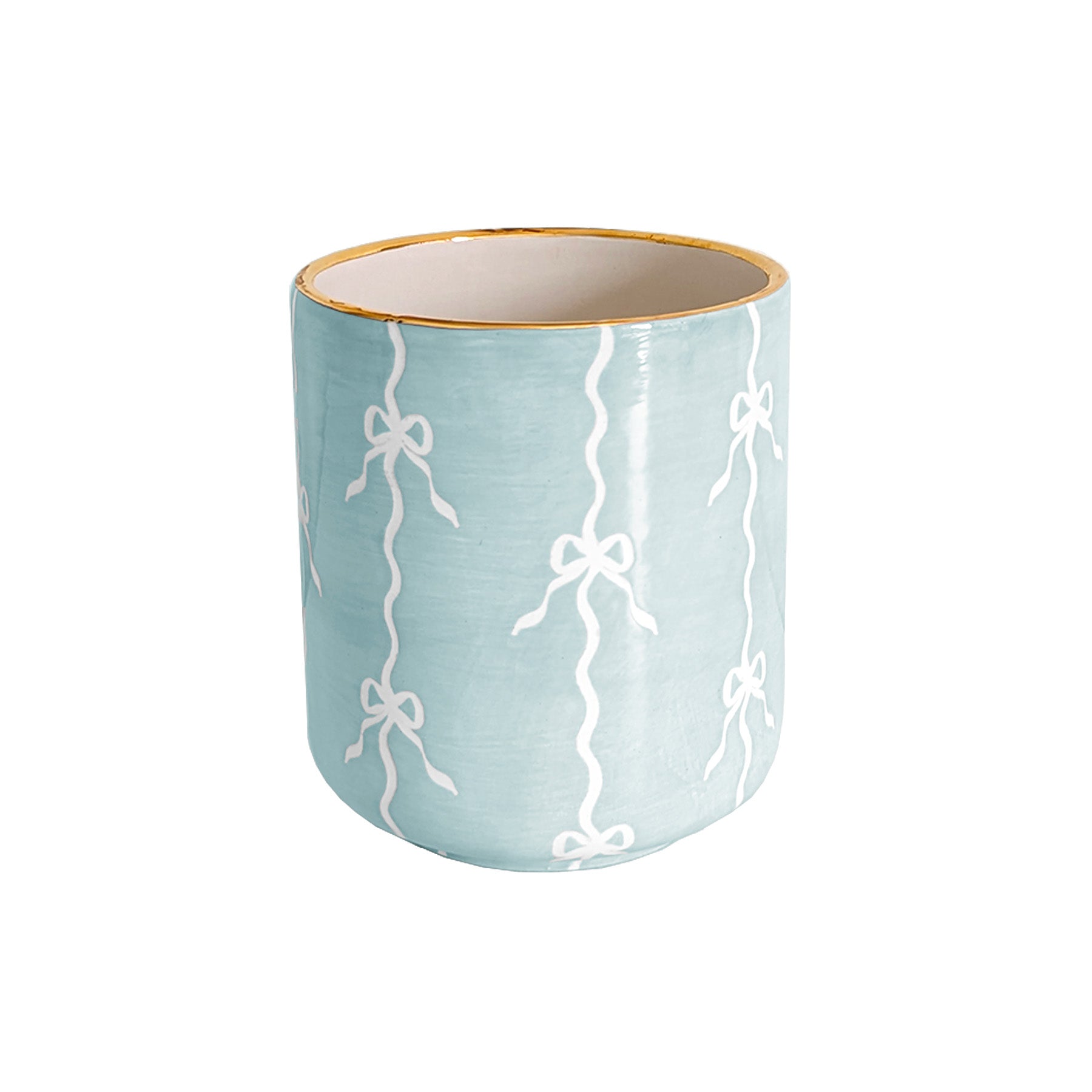 Bow Stripe Vase with 22K Gold Accent - Aware House
