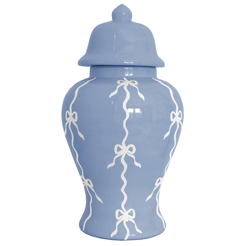 Bow Stripe Ginger Jars in French Blue-zoom-