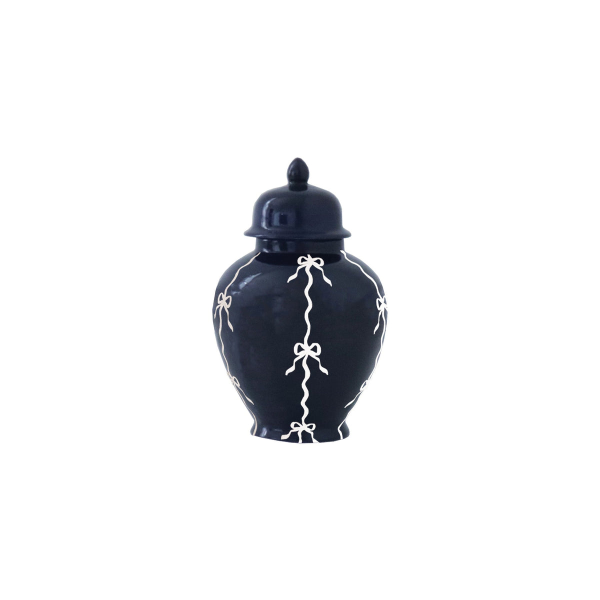 Bow Stripe Ginger Jars in Navy Blue-zoom-3