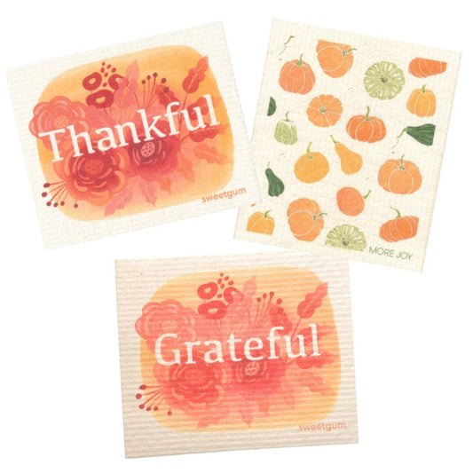 Autumn & Thanksgiving Set | Bundle of 3 Swedish Dishcloths