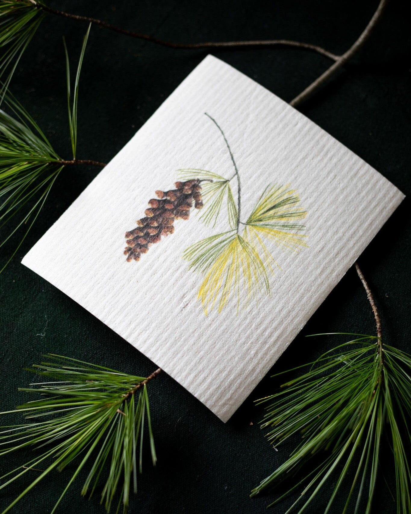 Pears, Tangerine, and Pinecone | Bundle of 3 Swedish Dishcloths-zoom-4