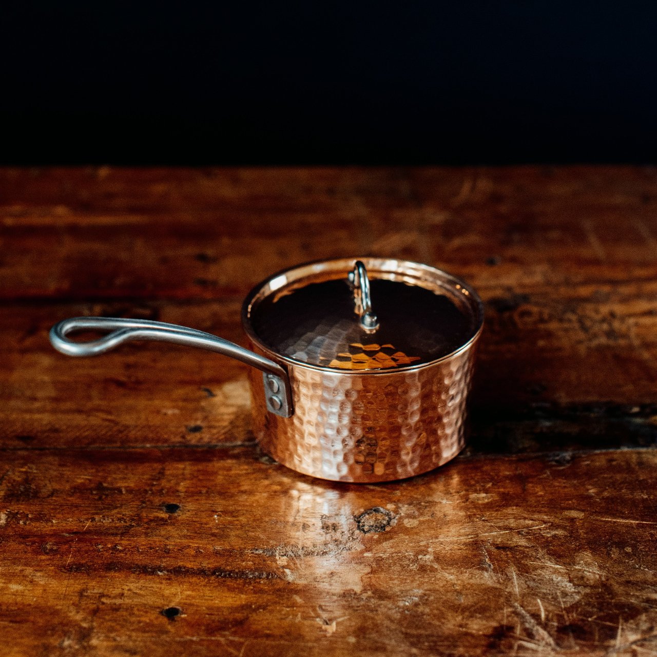 Petite French Copper Butter Pot With Lid-zoom-1
