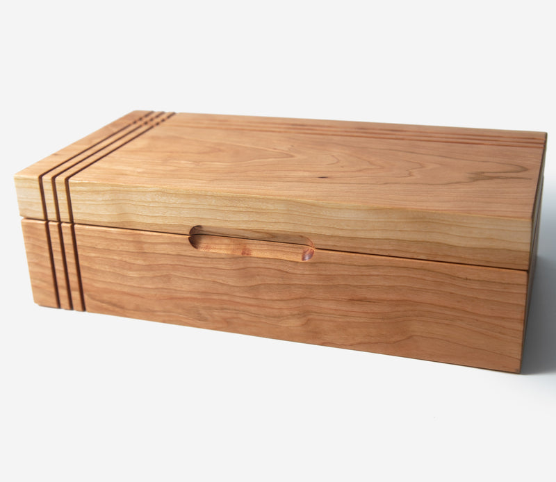 Tea Chest | American Cherry | 8 Compartments-zoom-