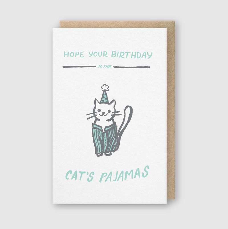 Birthday Cats Pajamas Greeting Card-zoom-