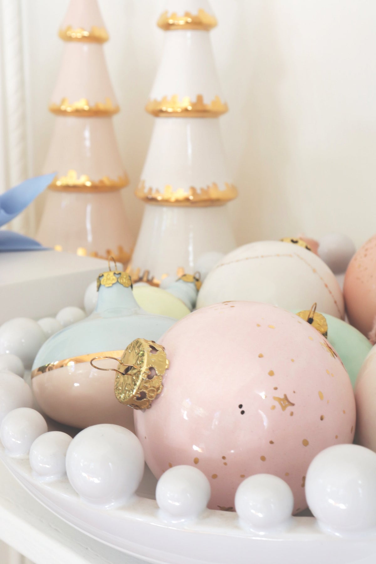 Blush Tiered Christmas Trees with 22K Gold Brushstroke Accent-zoom-7