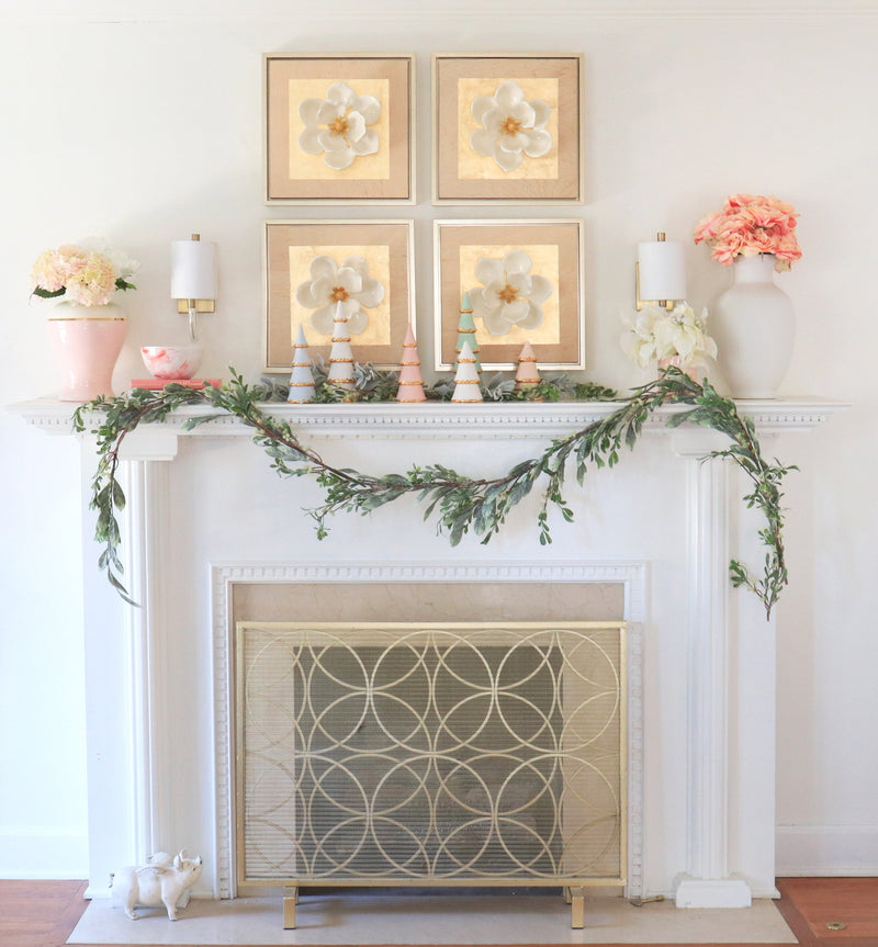 Blush Tiered Christmas Trees with 22K Gold Brushstroke Accent-zoom-