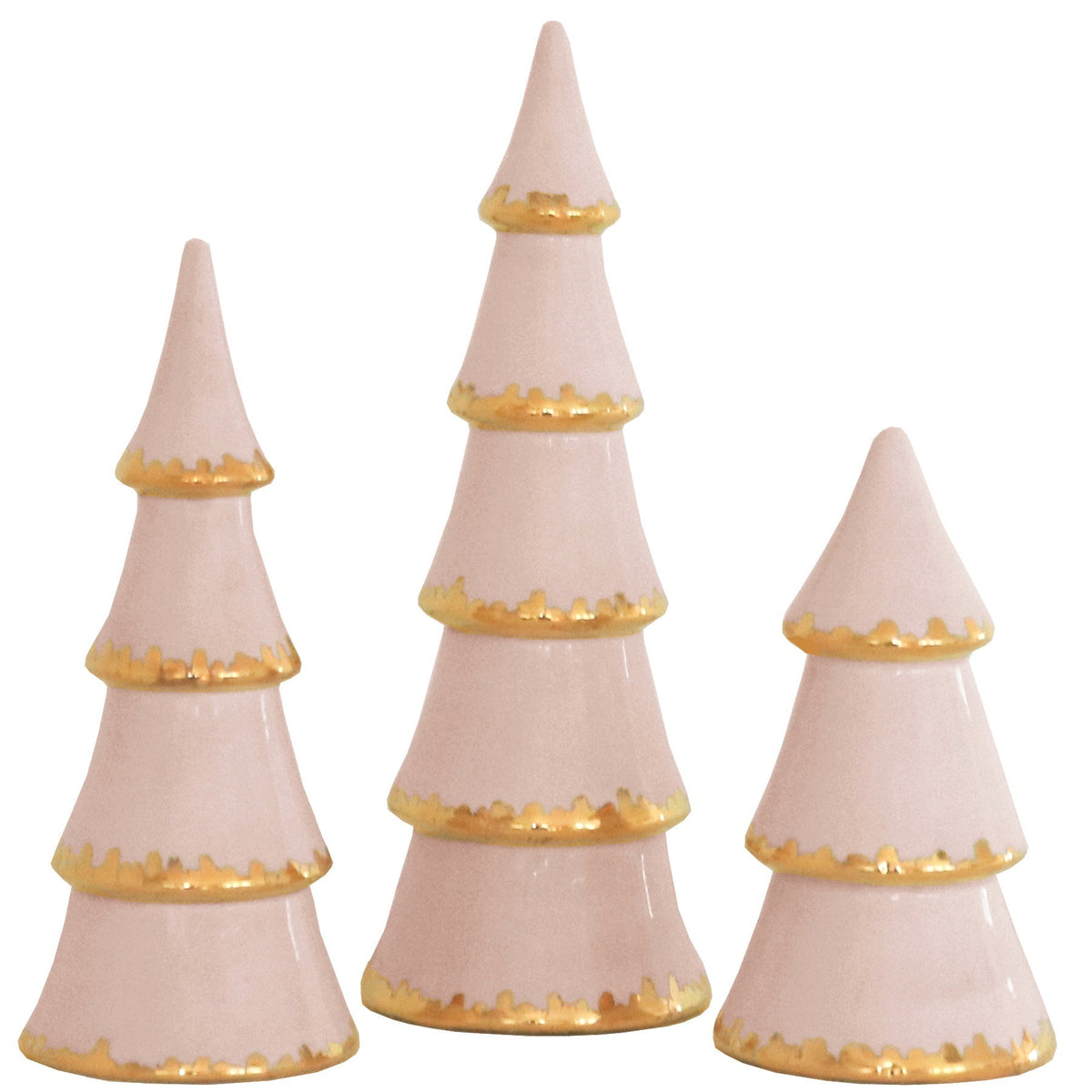 Blush Tiered Christmas Trees with 22K Gold Brushstroke Accent-zoom-1
