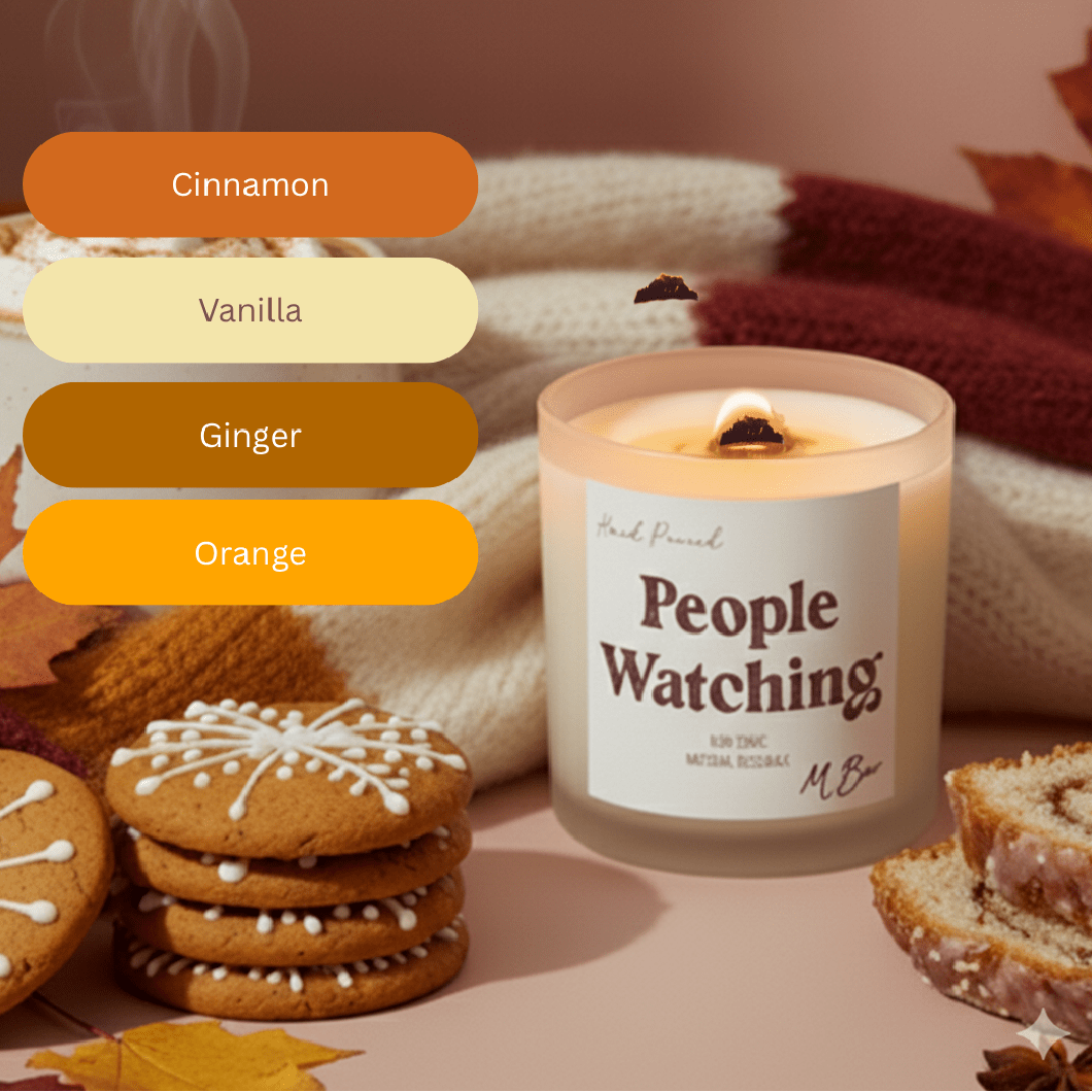People Watching Beeswax Candle - Aware House - MBur Candle Co. -