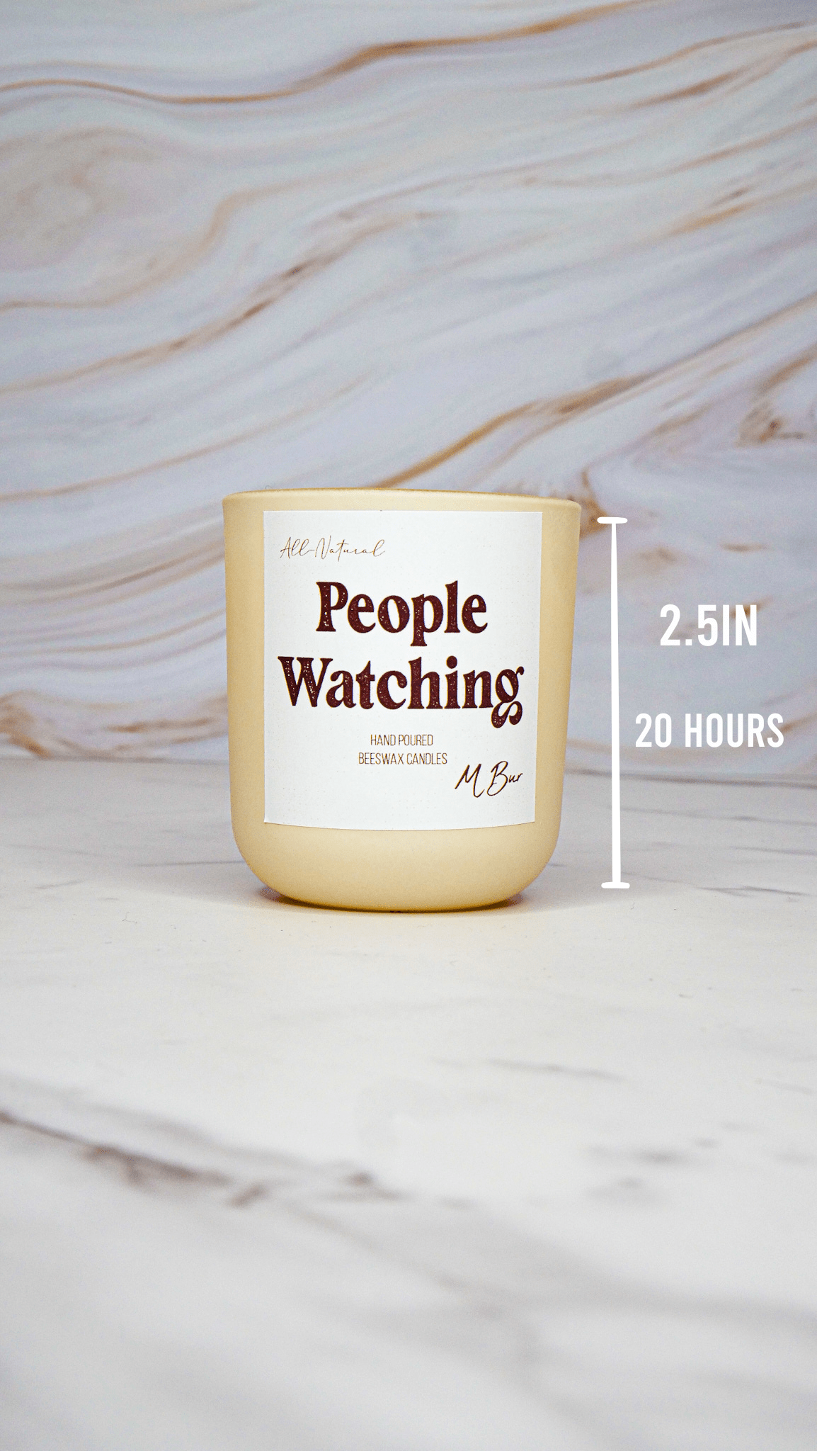 People Watching Beeswax Candle - Aware House - MBur Candle Co. -