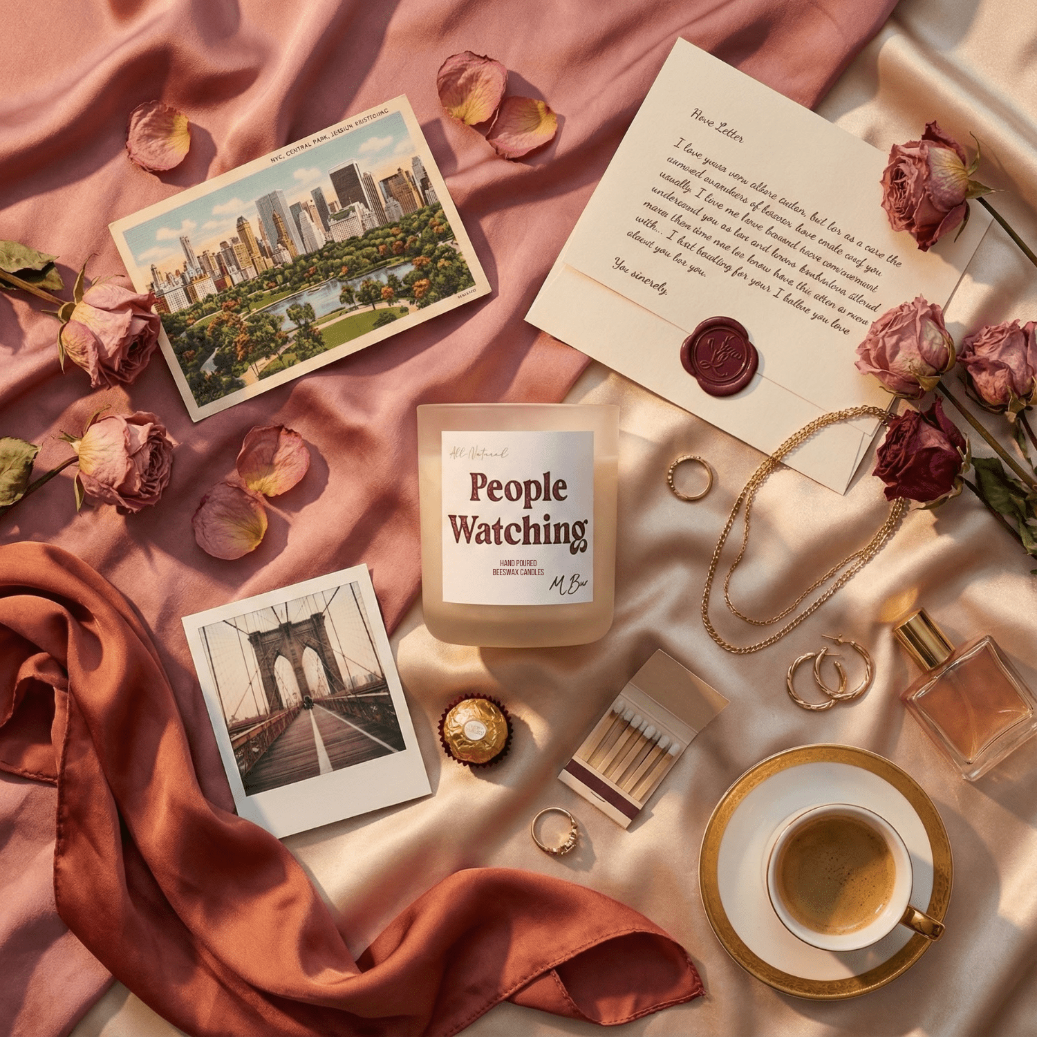People Watching Beeswax Candle - Aware House - MBur Candle Co. -