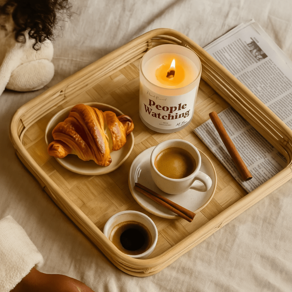 People Watching Beeswax Candle - Aware House - MBur Candle Co. -
