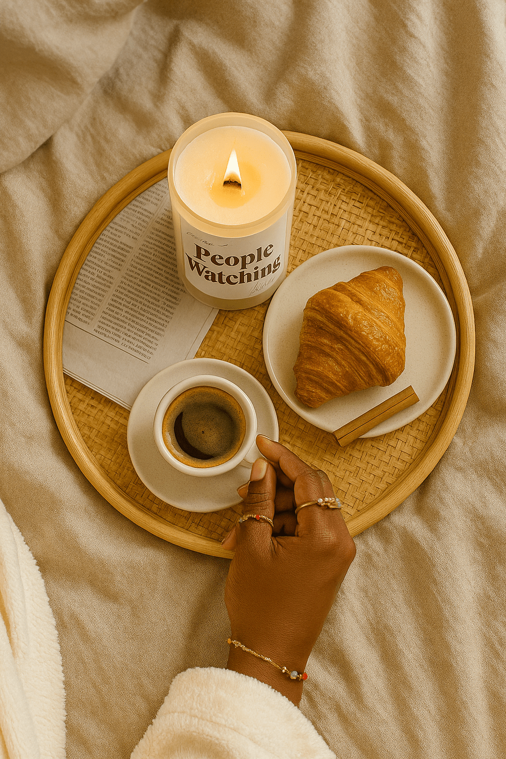 People Watching Beeswax Candle - Aware House - MBur Candle Co. -