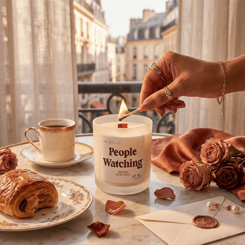 People Watching Beeswax Candle-zoom-