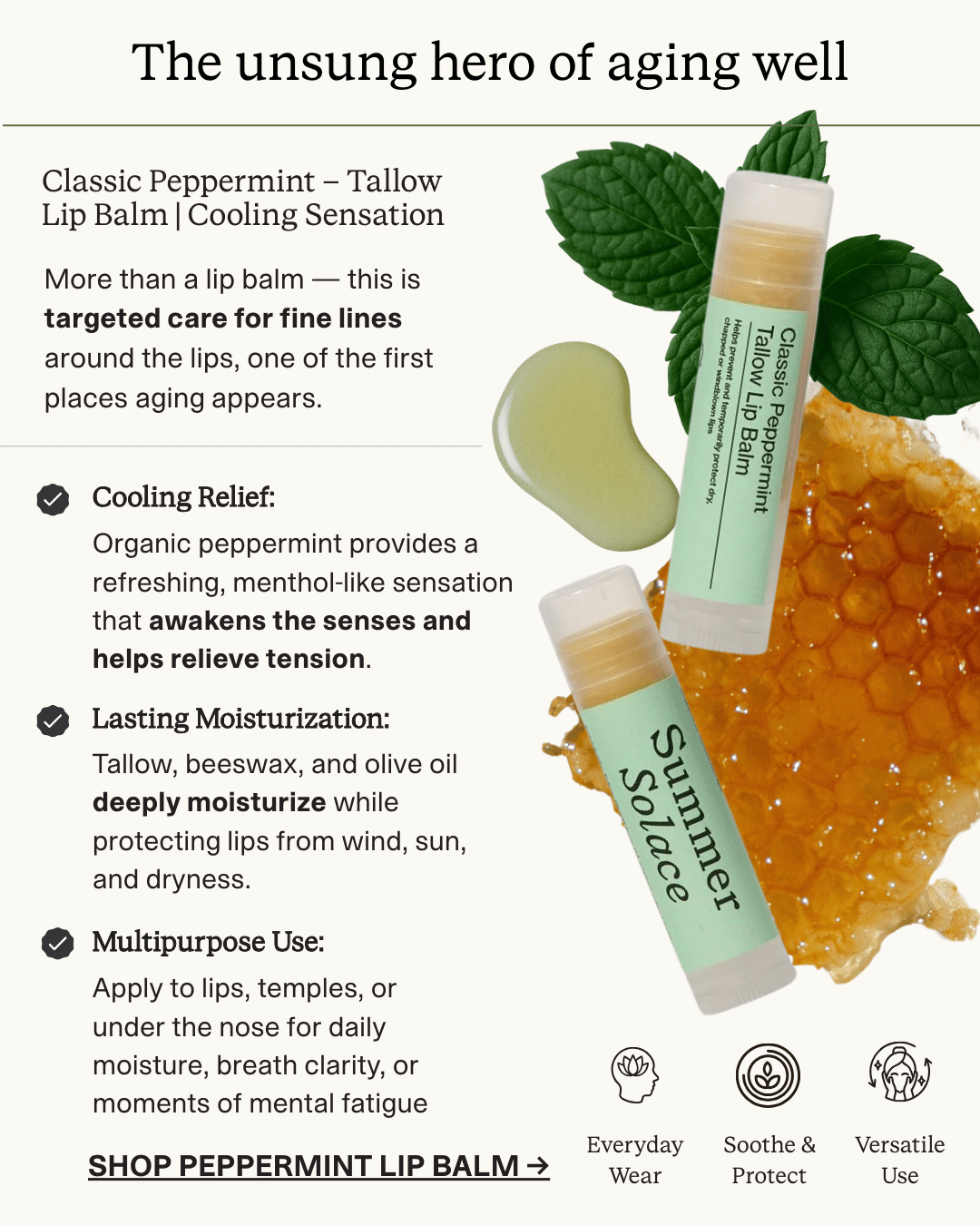 Classic Peppermint Tallow Lip Balm-zoom-3
