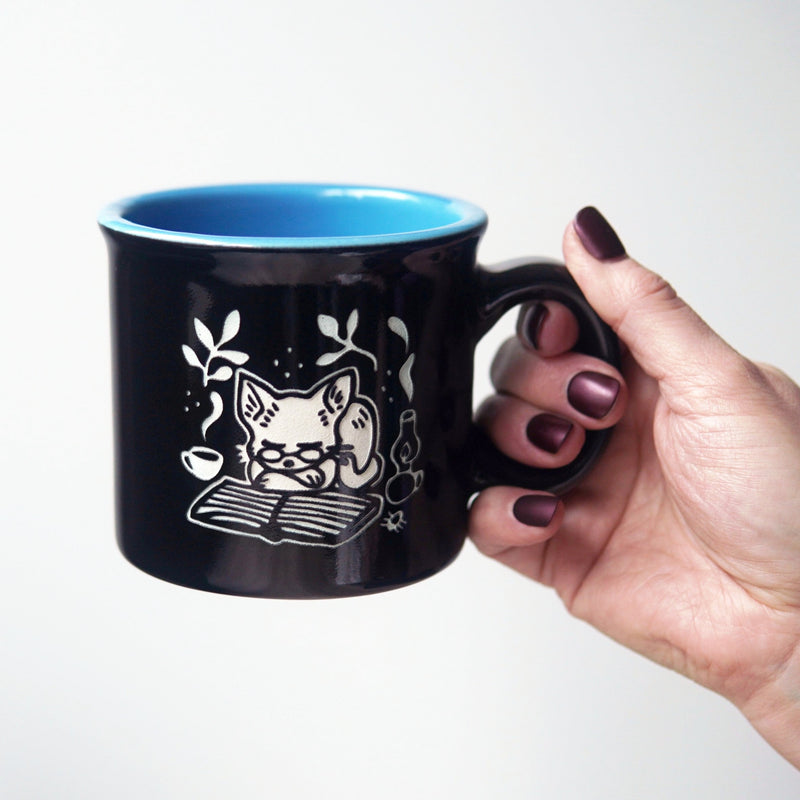 Book Cat Camp Mug-zoom-