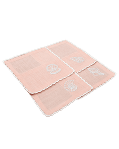 Hand Embroidered Marine Life Cocktail Napkins | Set of 4 - Aware House - Neem Crafts -